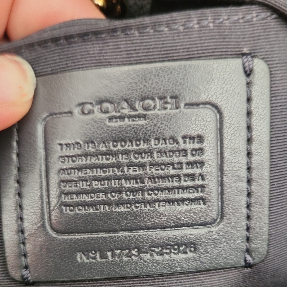 Coach Dark Blue Leather Shoulder Bag - Picture 8 of 16